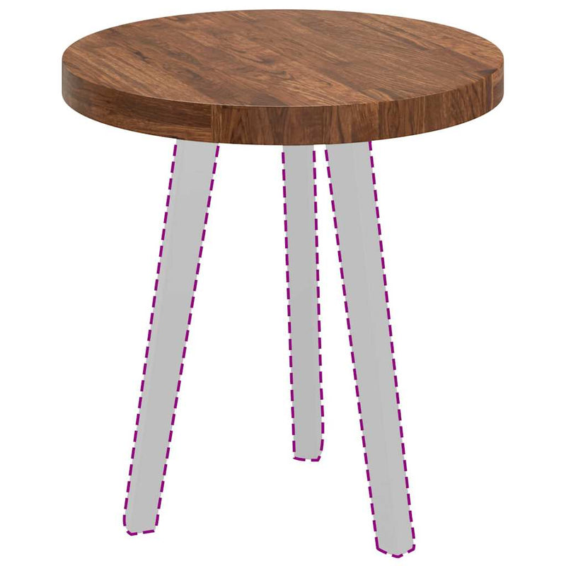 vidaXL Asztallap sötétbarna Ø 50 x 4 cm Masszív tölgyfa