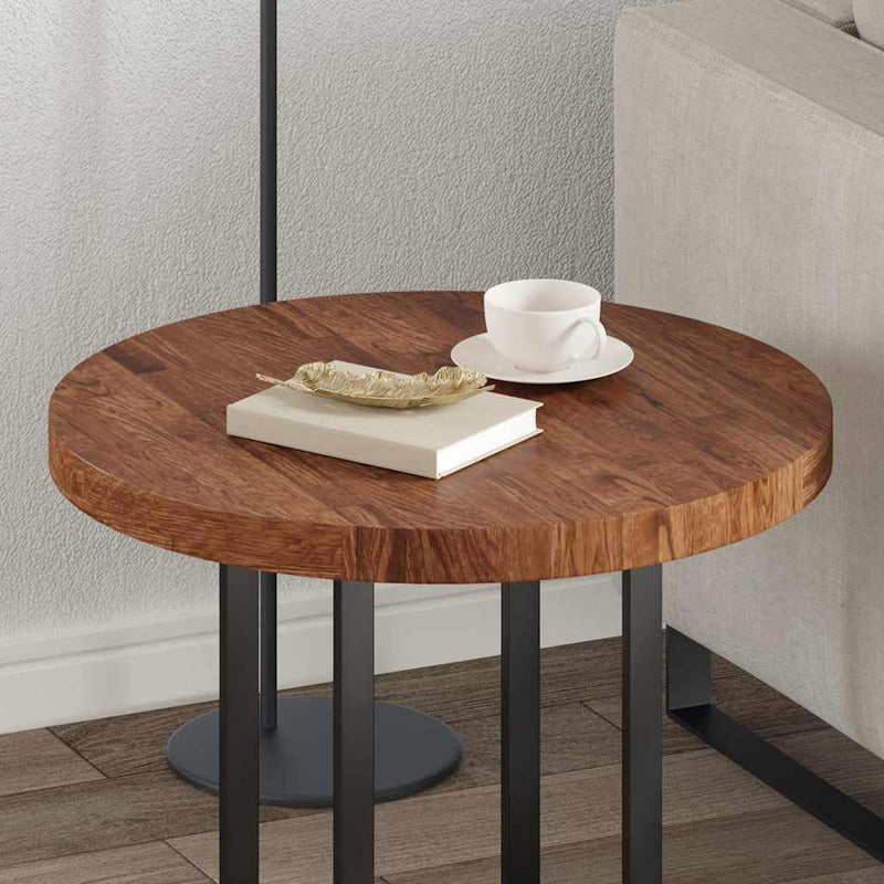 vidaXL Asztallap sötétbarna Ø 60 x 4 cm Masszív tölgyfa