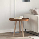 vidaXL Asztallap Sötét Barna Ø 60 x 4 cm Tömör Tölgyfa