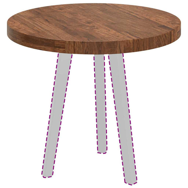 vidaXL Asztallap sötétbarna Ø 60 x 4 cm Masszív tölgyfa