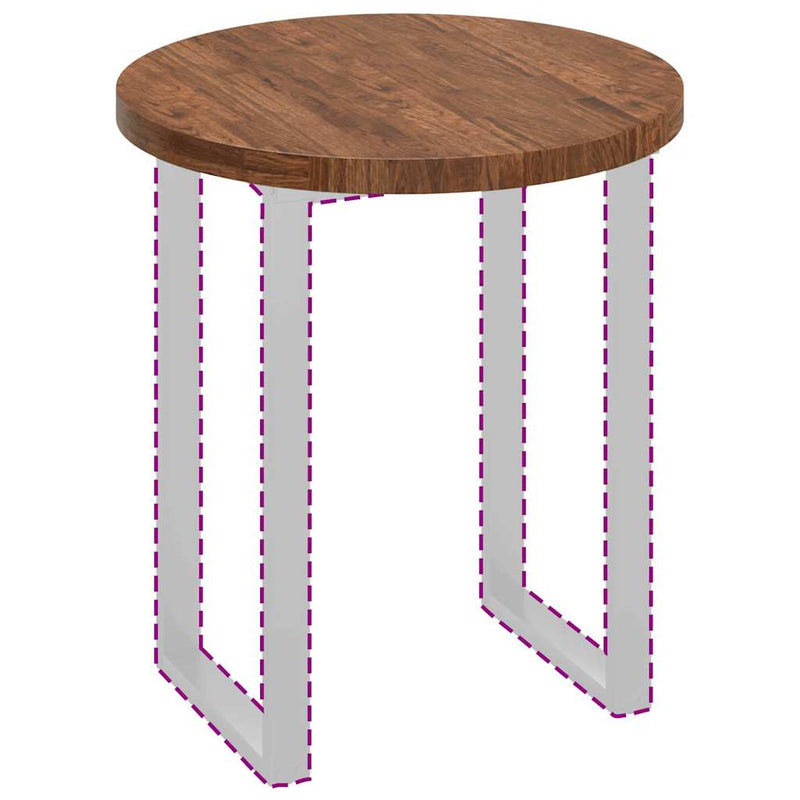 vidaXL Asztallap sötétbarna Ø 70 x 4 cm Masszív tölgyfa