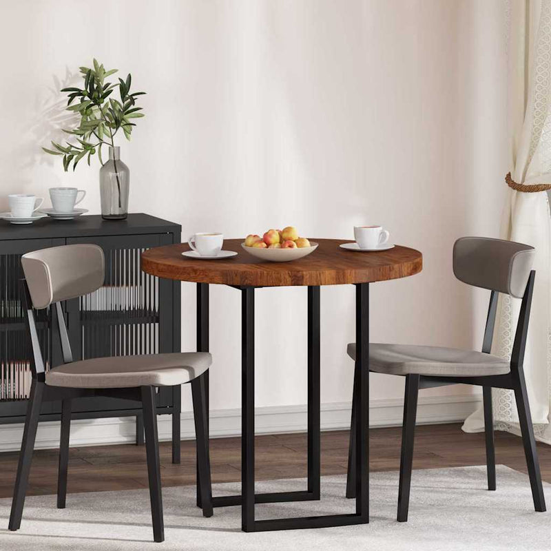 vidaXL Asztallap sötétbarna Ø 80 x 4 cm Masszív tölgyfa