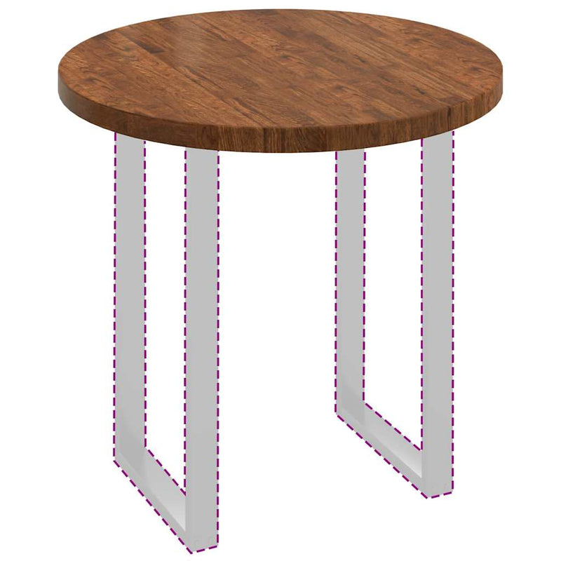 vidaXL Asztallap sötétbarna Ø 80 x 4 cm Masszív tölgyfa