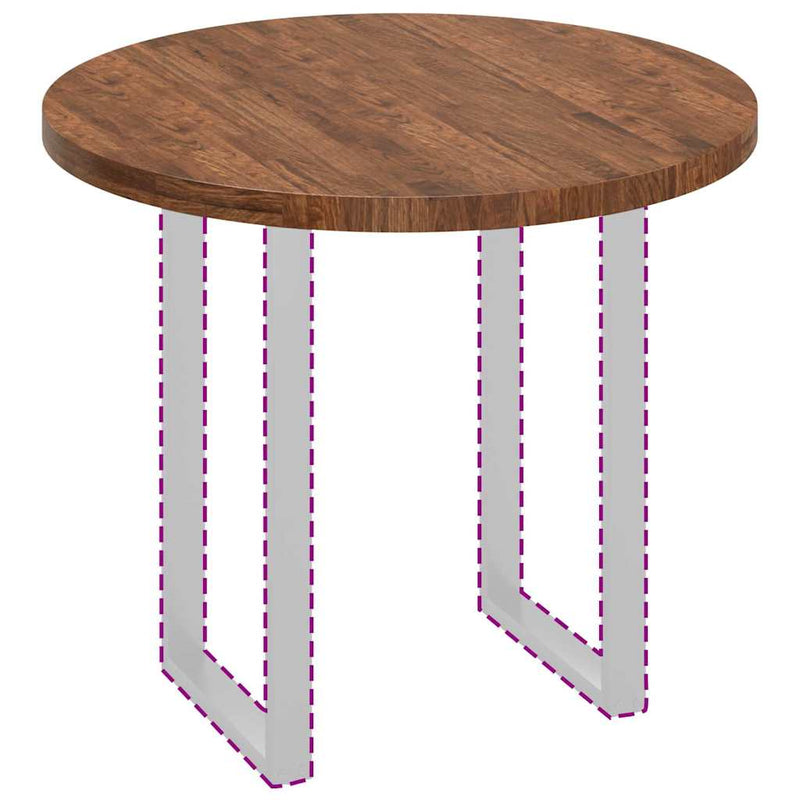 vidaXL Asztallap sötétbarna Ø 90 x 4 cm Masszív tölgyfa