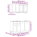 vidaXL Konyhaszekrény garnitúra fiókkal Lyon 4 pcs Füstölt tölgy