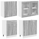 vidaXL Konyhai Egység Lyon 4 pcs Szürke Sonoma Szerelt Fa