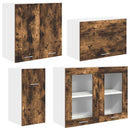 vidaXL Konyhaszekrény garnitúra fiókkal Lyon 8 pcs Füstölt tölgy