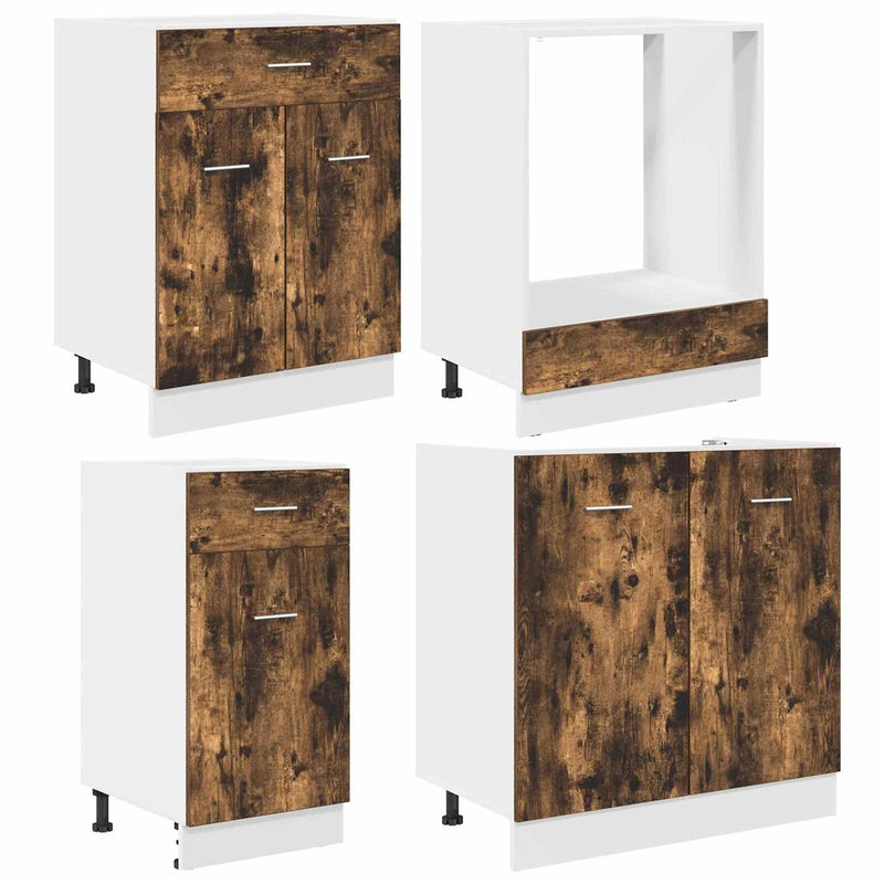 vidaXL Konyhaszekrény garnitúra fiókkal Lyon 8 pcs Füstölt tölgy