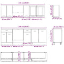 vidaXL Konyhaszekrény garnitúra fiókkal Lyon 8 pcs Füstölt tölgy