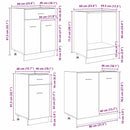 vidaXL Konyhaszekrény garnitúra fiókkal Lyon 8 pcs Füstölt tölgy