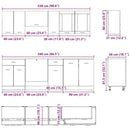 vidaXL Konyhaszekrény garnitúra fiókkal Lyon 8 pcs Szürke Sonoma