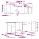 vidaXL Konyhaszekrény garnitúra fiókkal Lyon 8 pcs Szürke Sonoma