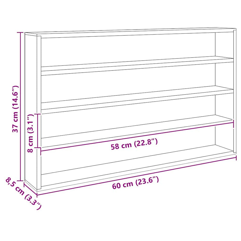 vidaXL Fa gyűjtő kiállítótok Barna 60 x 8,5 x 37 cm Furnér