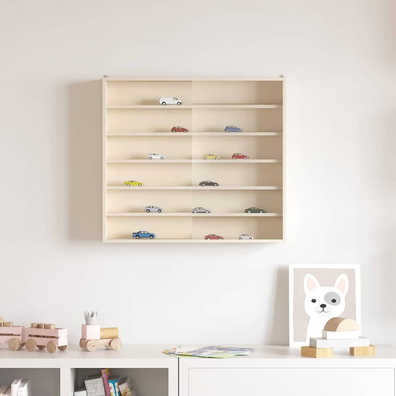 vidaXL Fa gyűjtő kiállítótok polcokkal Barna 60 x 8,5 x 54 cm Furnér