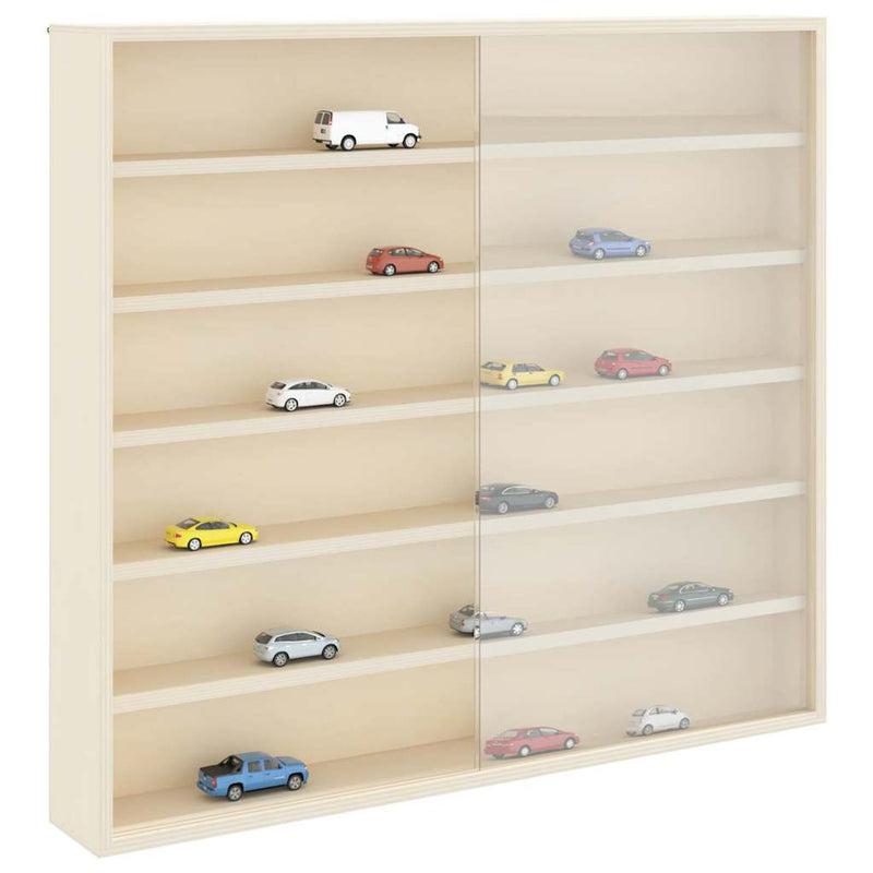 vidaXL Fa gyűjtő kiállítótok polcokkal Barna 60 x 8,5 x 54 cm Furnér