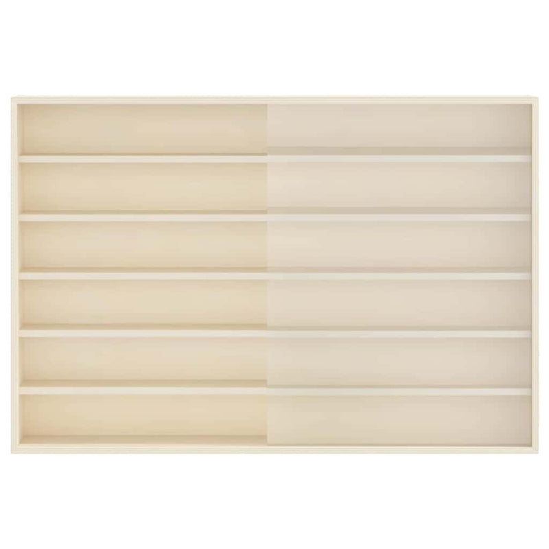 vidaXL Fa gyűjtő kiállítótok polcokkal Barna 80 x 8,5 x 54 cm Furnér
