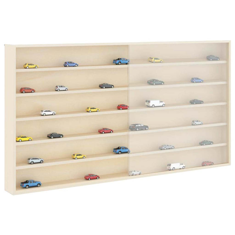 vidaXL Fa gyűjtő kiállítótok polcokkal Barna 100 x 8,5 x 54 cm Furnér