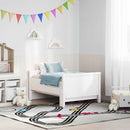 vidaXL Ágykeret fejtámlával Fehér 80 x 200 cm Faanyag