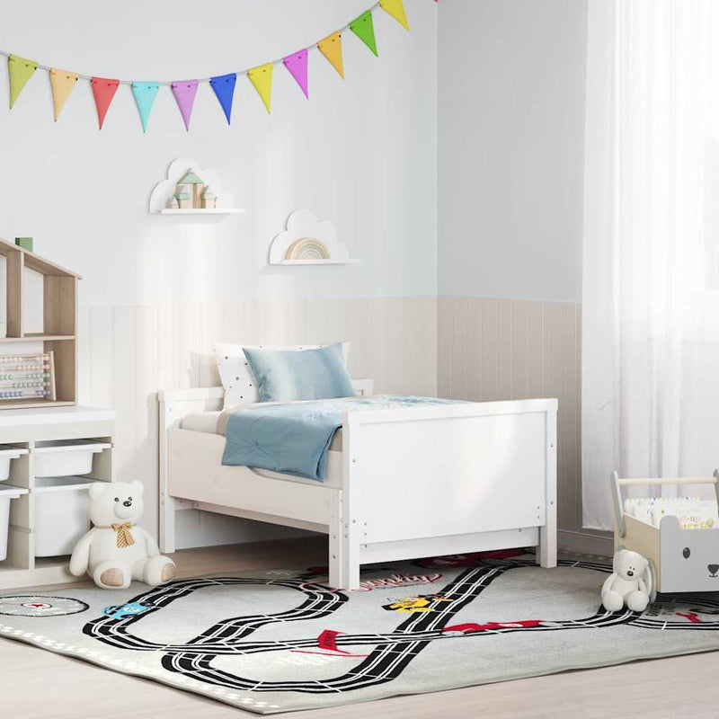 vidaXL Ágykeret fejtámlával Fehér 80 x 200 cm Faanyag