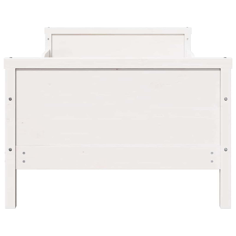 vidaXL Ágykeret fejtámlával Fehér 80 x 200 cm Faanyag