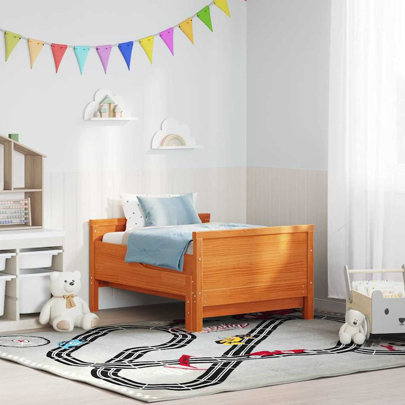 vidaXL Ágykeret fejtámlával Faggyú barna 80 x 200 cm Faanyag