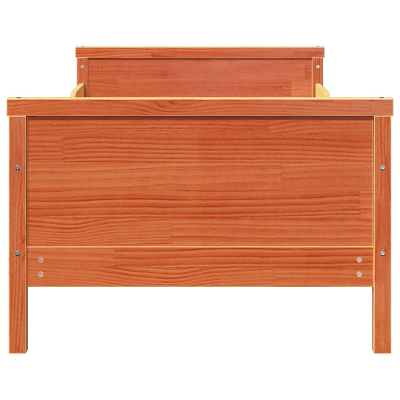 vidaXL Ágykeret fejtámlával Faggyú barna 80 x 200 cm Faanyag