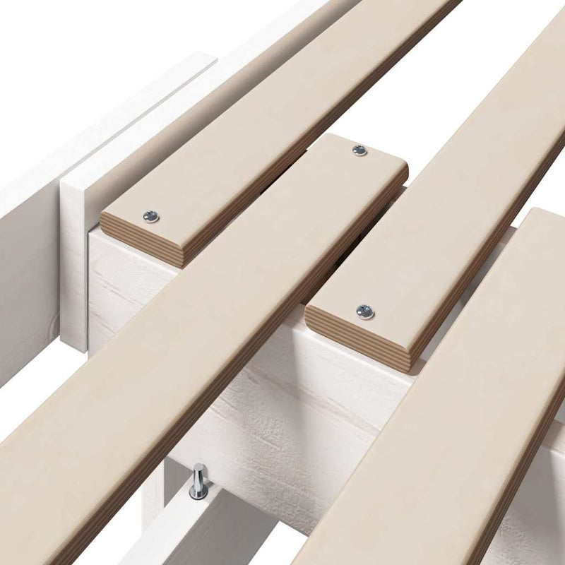 vidaXL Ágykeret fejtámlával Fehér 80 x 200 cm Faanyag