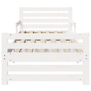 vidaXL Ágykeret fejtámlával Fehér 80 x 200 cm Faanyag
