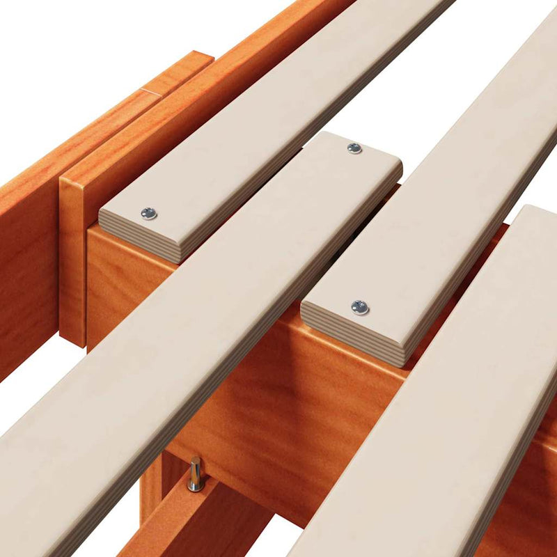 vidaXL Ágykeret fejtámlával Faggyú barna 80 x 200 cm Faanyag