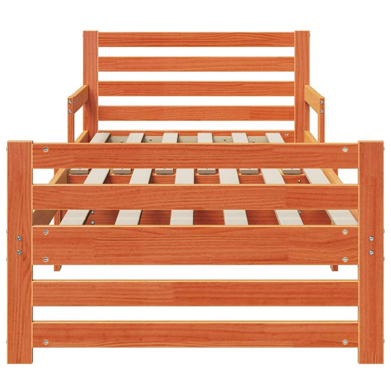 vidaXL Ágykeret fejtámlával Faggyú barna 80 x 200 cm Faanyag