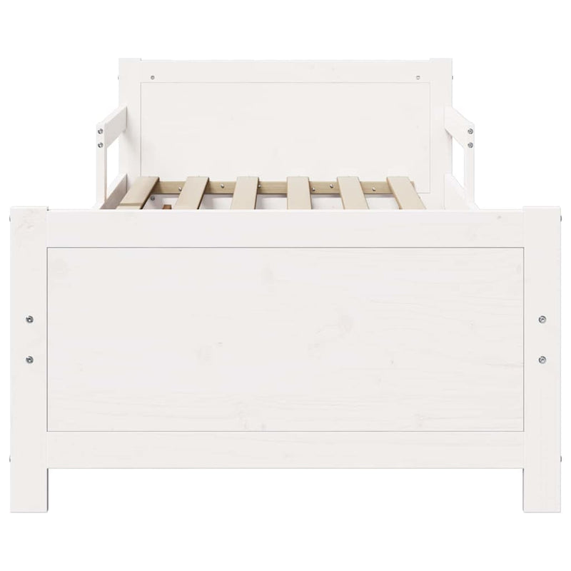 vidaXL Ágykeret fejtámlával Fehér 80 x 200 cm Faanyag