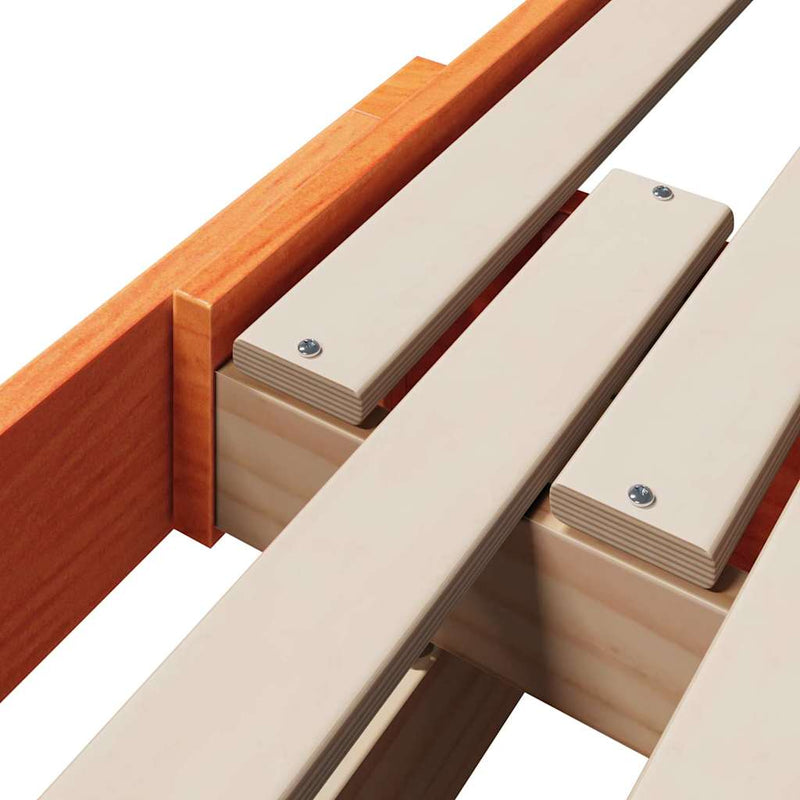 vidaXL Ágykeret fejtámlával Faggyú barna 80 x 200 cm Faanyag