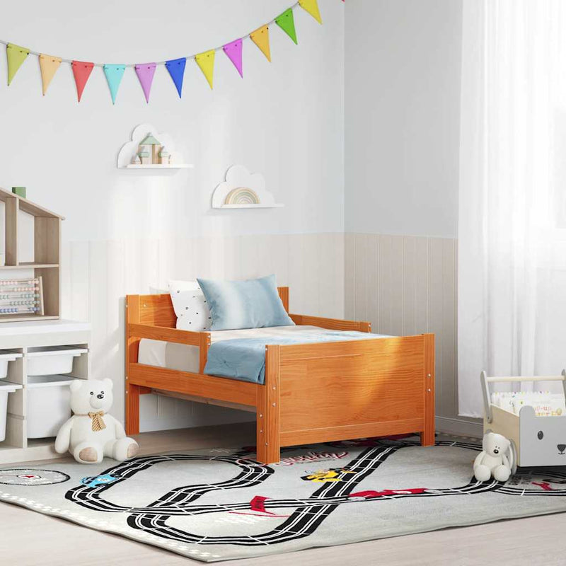 vidaXL Ágykeret fejtámlával Faggyú barna 80 x 200 cm Faanyag