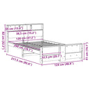 vidaXL Ágykeret fejtámlával Barna 120 x 200 cm Faanyag