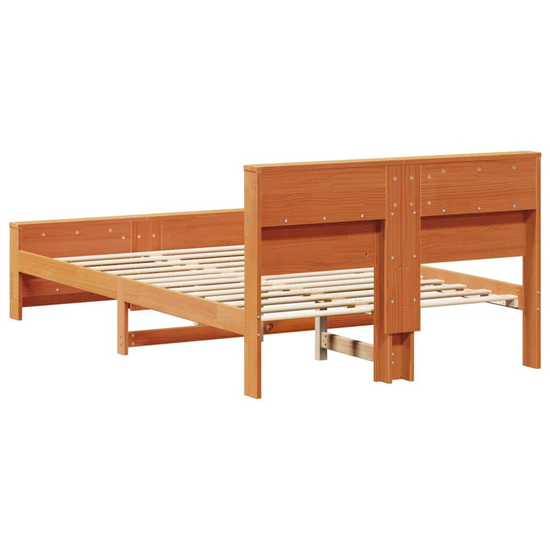 vidaXL Ágykeret fejtámlával Faggyú barna 120 x 200 cm Faanyag