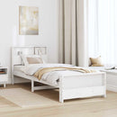 vidaXL Ágykeret fejtámlával Fehér 100 x 200 cm Faanyag