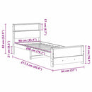 vidaXL Ágykeret fejtámlával Fehér 90 x 200 cm Faanyag