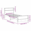vidaXL Ágykeret fejtámlával Barna 80 x 200 cm Faanyag