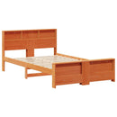 vidaXL Ágykeret fejtámlával Faggyú barna 140 x 190 cm Faanyag