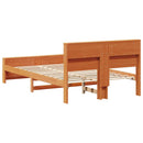 vidaXL Ágykeret fejtámlával Faggyú barna 135 x 190 cm Faanyag