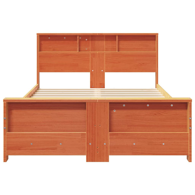 vidaXL Ágykeret fejtámlával Faggyú barna 135 x 190 cm Faanyag