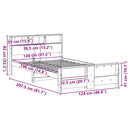 vidaXL Ágykeret fejtámlával Barna 120 x 190 cm Faanyag