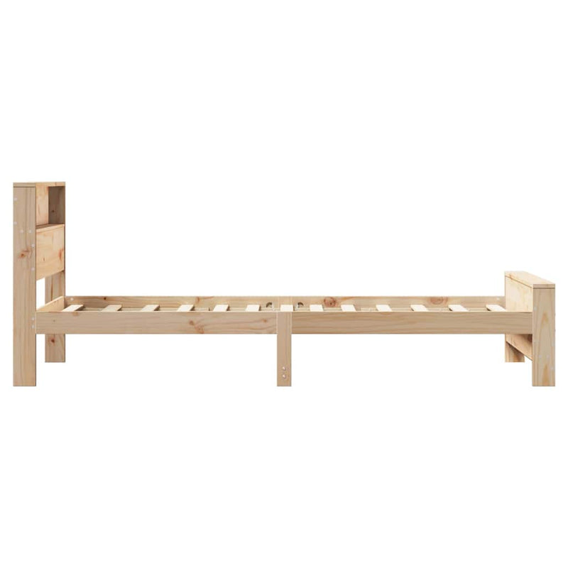 vidaXL Ágykeret fejtámlával Barna 90 x 190 cm Faanyag