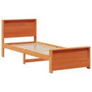 vidaXL Ágykeret fejtámlával Faggyú barna 90 x 190 cm Faanyag