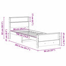 vidaXL Ágykeret fejtámlával Faggyú barna 90 x 190 cm Faanyag