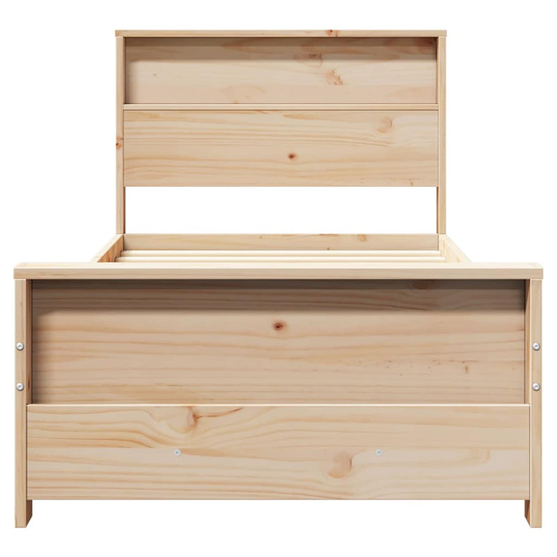 vidaXL Ágykeret fejtámlával Barna 75 x 190 cm Faanyag