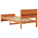 vidaXL Ágykeret fejtámlával Faggyú barna 75 x 190 cm Faanyag