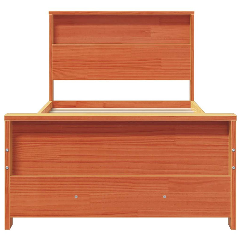 vidaXL Ágykeret fejtámlával Faggyú barna 75 x 190 cm Faanyag