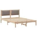 vidaXL Ágykeret fejtámlával Tópszínű 160 x 200 cm Tömör fenyőfa