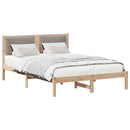 vidaXL Ágykeret fejtámlával Tópszínű 160 x 200 cm Tömör fenyőfa